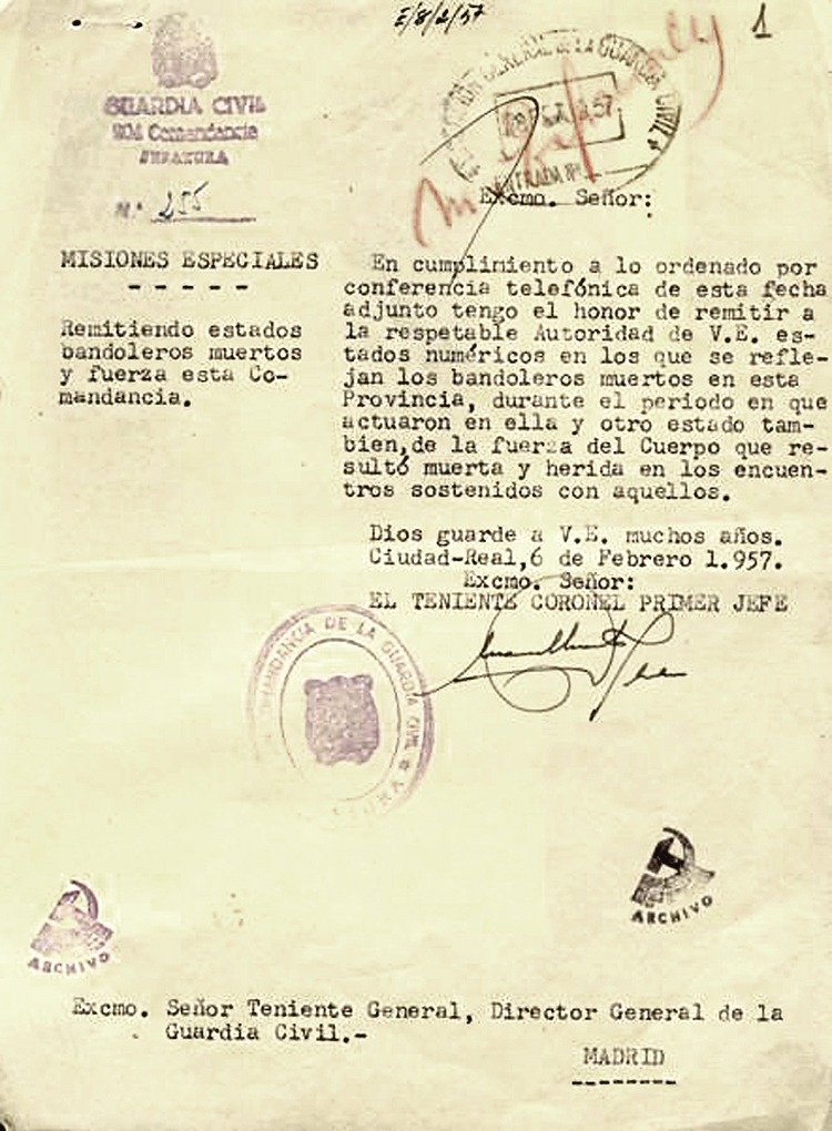  Guardia Civil, misiones especiales. Madrid 1957.